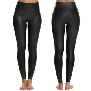 SPANX Faux Leather Leggings, Size LP